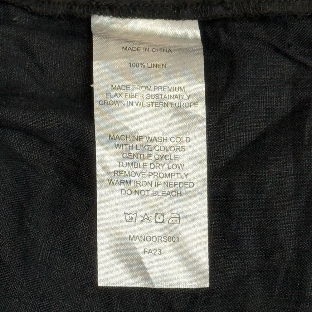 Quince 100% European Linen High Waisted Black Shorts Size M. - Picture 7 of 8
